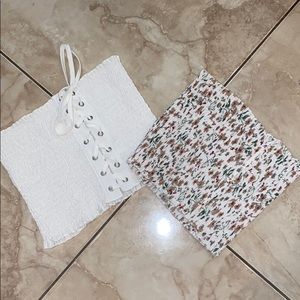 2 ribbed pattern tube tops